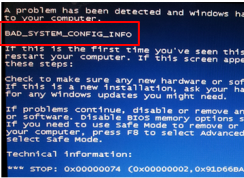 電腦開機(jī)顯示顯示BAD SYSTEM CONFIG INFO怎么辦？