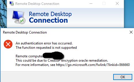 win10 1803 遠程桌面出錯：Credssp encryption oracle remeediation 怎么辦？