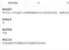 網(wǎng)站MySQL 3306端口風(fēng)險(xiǎn)解決方法