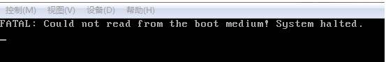 VirtualBox:Fatal:Could not read from Boot Medium! System Halted 