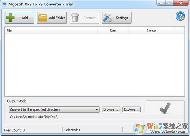 Mgosoft XPS To PS Converter v7.3.1（XPS/PXL文檔轉(zhuǎn)PS工具）