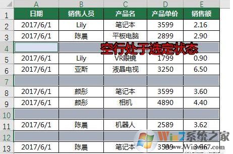 EXCEL怎么刪除所有空行？EXCEL一次刪除所有空行方法