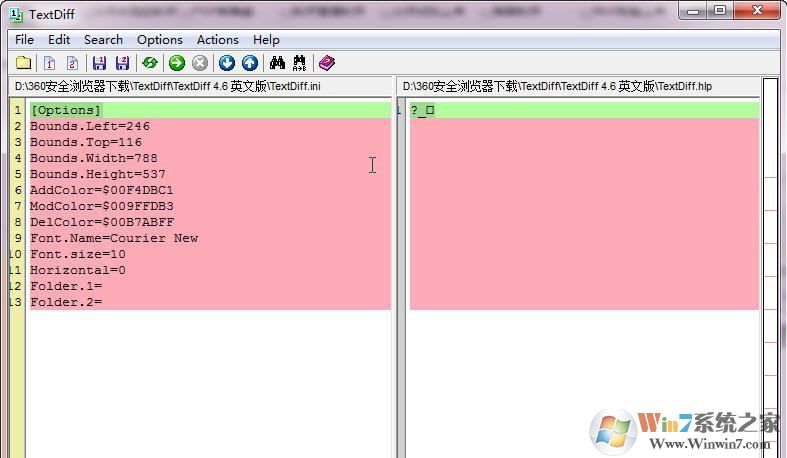 文件對比工具 TextDiff v4.6 漢化版（文本比較找不同）