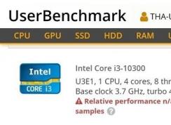 英特爾十代I3現(xiàn)身,酷睿i3-10300四核心八線程性能超越i7-7700