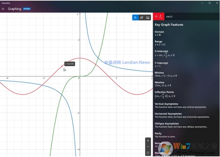 Win10計算器迎來重大新功能:可繪制函數圖形