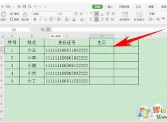 WPS提取身份證的出生日期教學(xué)