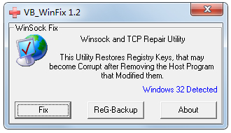 WinSockFix(網(wǎng)絡連接修復軟件) V1.2 綠色版