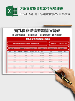 酒席邀請名單模板(多款Excel)