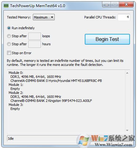 TechPoweUP Memtest(內(nèi)存條檢測工具)