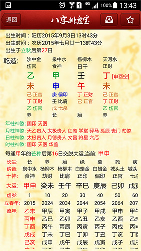 八字排盤寶算命軟件
