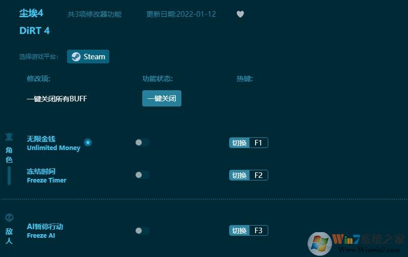 塵埃4三項(xiàng)修改器 v2022最新版本