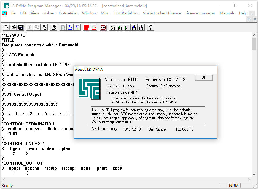 LS-DYNA SMP R11.0.0破解版