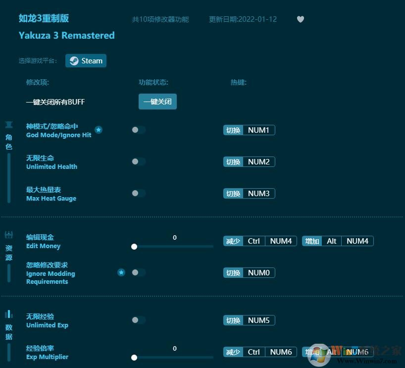 如龍3重制版十項(xiàng)修改器 風(fēng)靈月影版