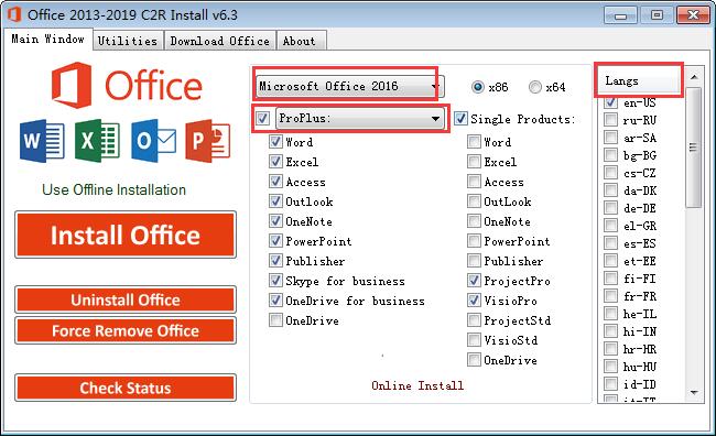 Office 2013-2021 C2R Install(Office組件激活工具)