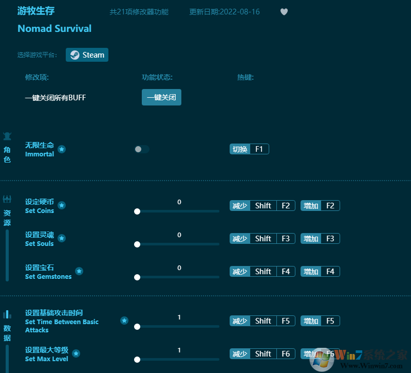 游牧生存二十一項(xiàng)修改器