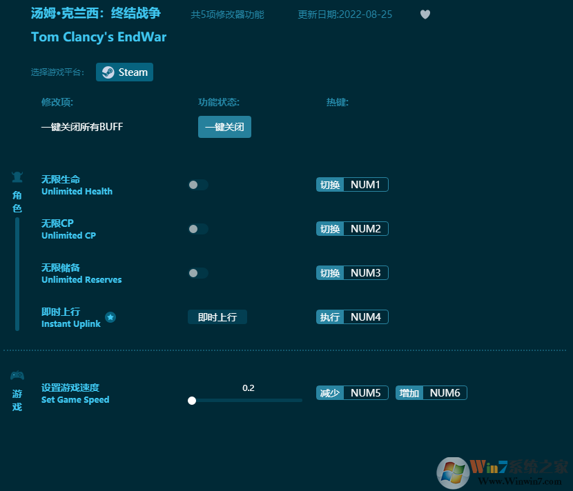 湯姆克蘭西終結戰(zhàn)爭五項修改器 v2023最新版