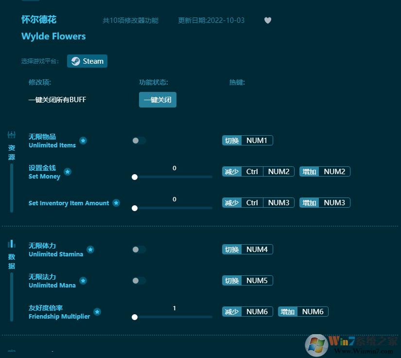 懷爾德花十項(xiàng)修改器