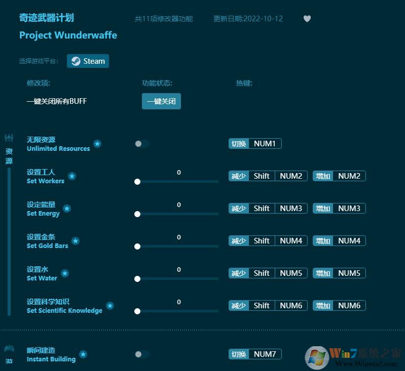 奇跡武器計(jì)劃十一項(xiàng)修改器 2022.10最新版