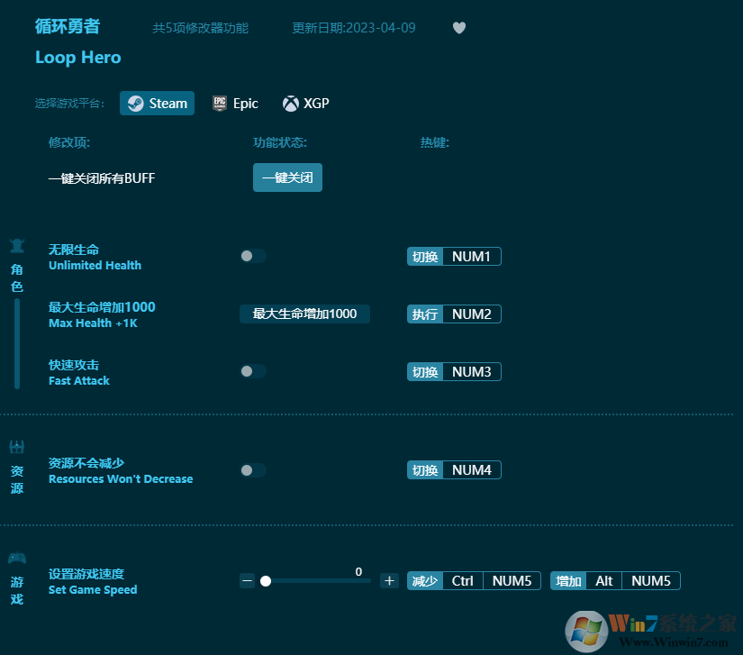 循環(huán)勇者五項(xiàng)修改器 v2023最新版