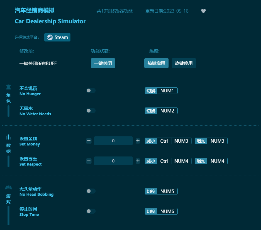 汽車經(jīng)銷商模擬十項修改器 v2023最新版