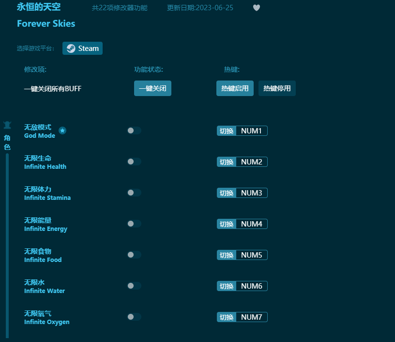 永恒的天空二十二項(xiàng)修改器 v2023.6最新版