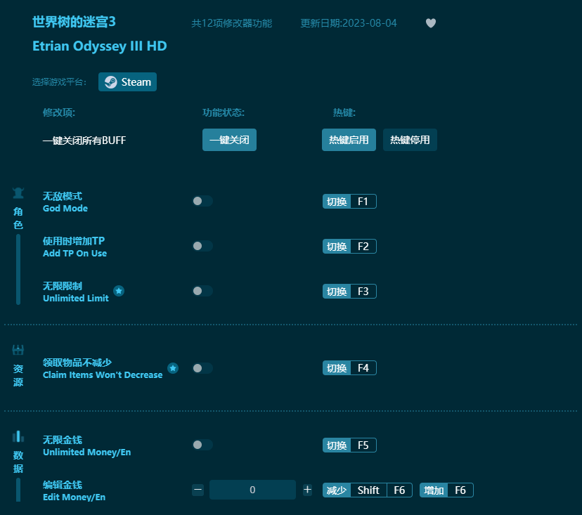 世界樹的迷宮3十二項修改器 v2023最新版