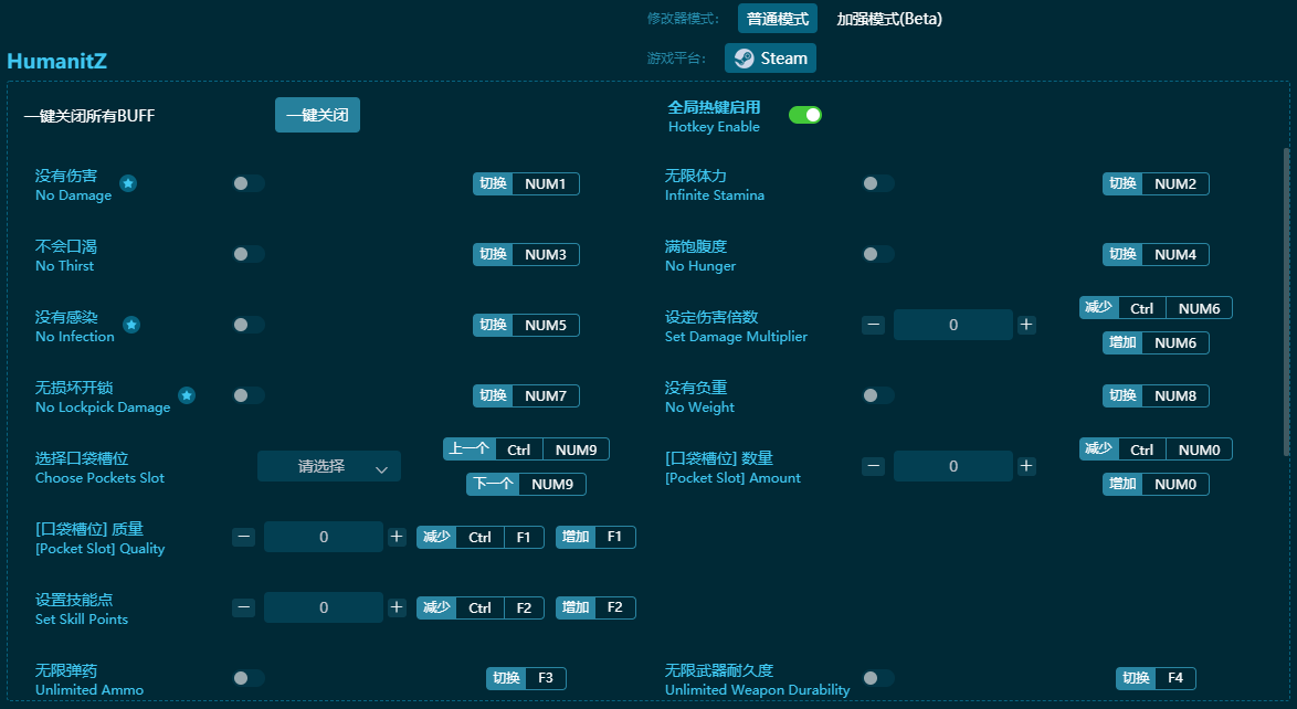 humanitZ二十二項修改器 v2024最新版