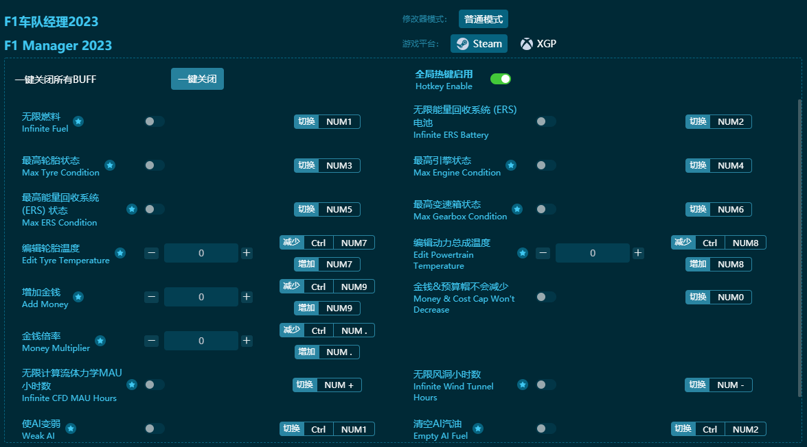 F1車隊(duì)經(jīng)理2023十六項(xiàng)修改器 v2024最新版