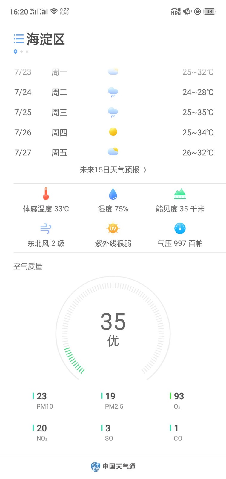 OPPO手機天氣預報