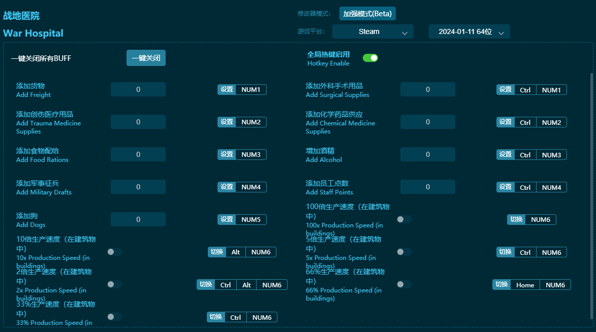 戰(zhàn)地醫(yī)院十五項(xiàng)修改器 v2024最新版