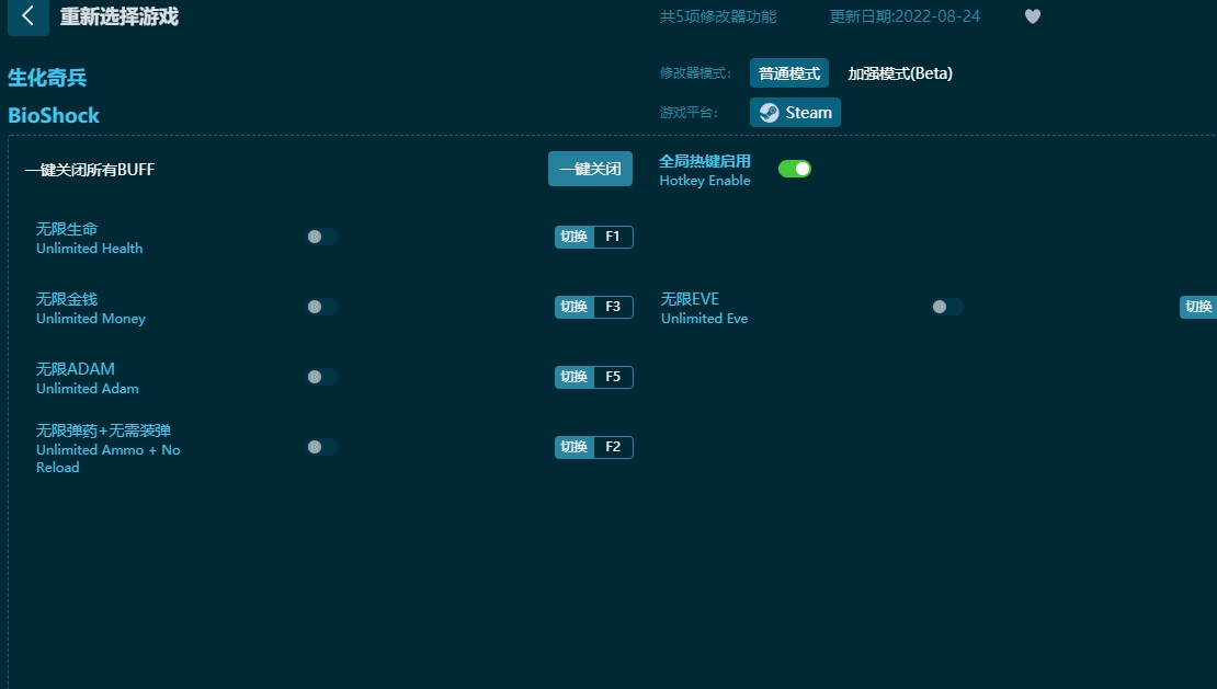 生化奇兵修改器五項修改器