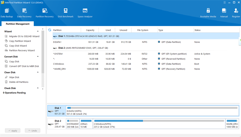 MiniTool Partition Wizard(硬盤分區(qū)管理工具)