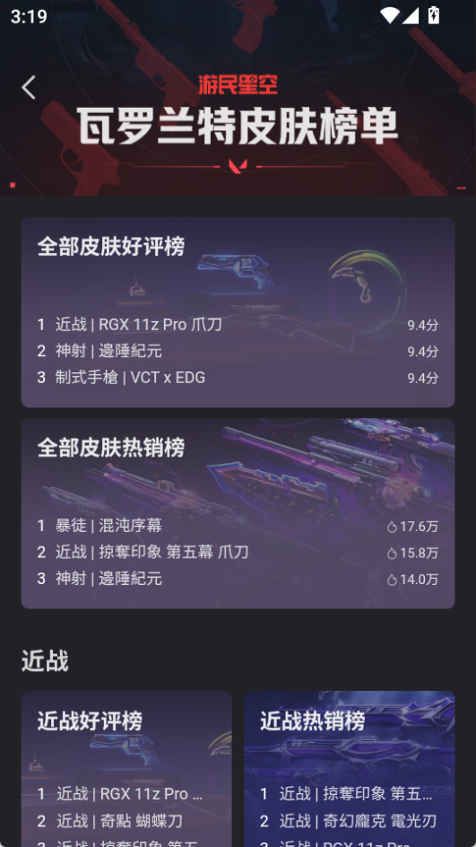 游民星空(瓦羅蘭特皮膚排行)